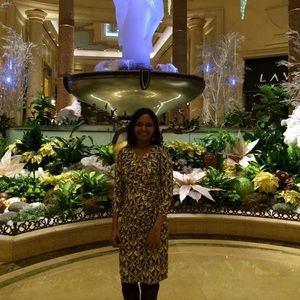 NY & CO yellow wrap dress